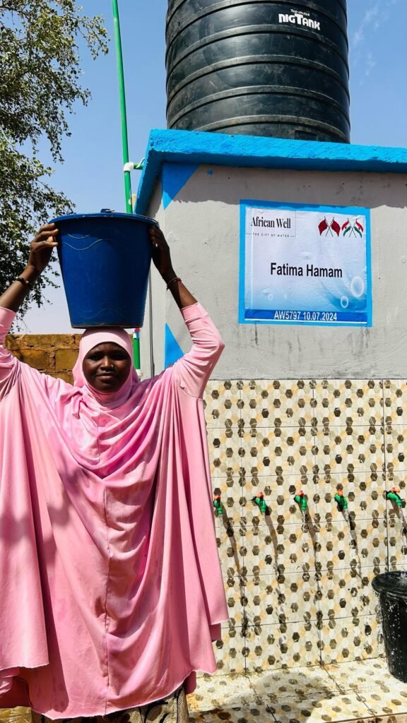 Clean water flowing from a new well