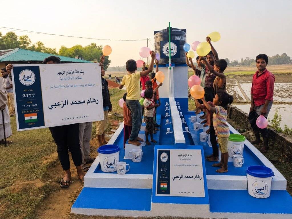 بئر بمضخة كهربائية وخزّان لمسجد أو مدرسة